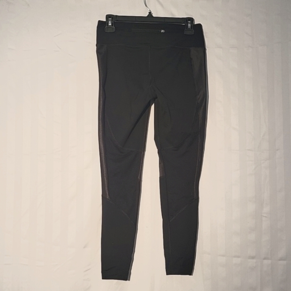 Champion Women's Black w/Faux Leather Accent & Back Waist Zipper Legging, Size M - Picture 7 of 10